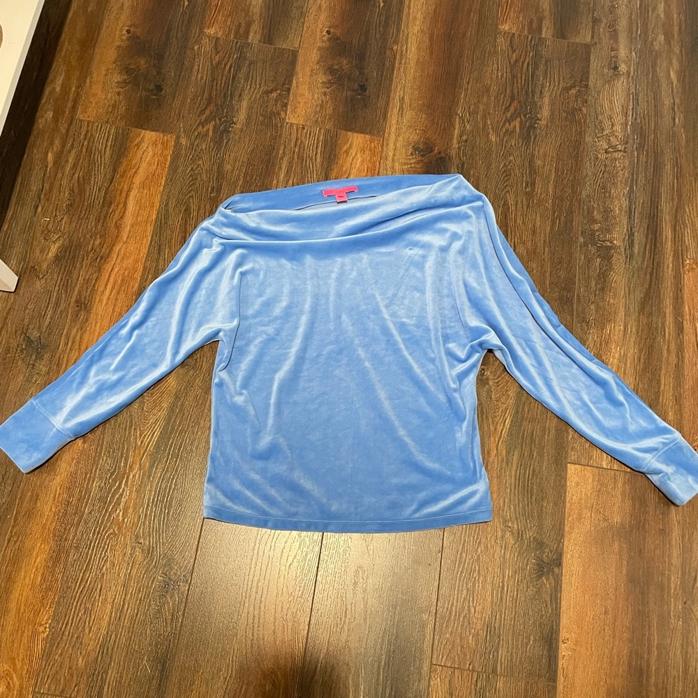 Lily Pulitzer velour cowl neck/off shoulder top